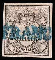 1852 2g Oldenburg, German States, Germany (Mi 3I, Canceled ' FRANCO', CV $120+)