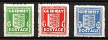 1941-44 Guernsey, German Occupation, Germany (Mi. 1f, 2a, 3a, Full Set, CV $80, MNH)