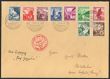 1938 (1 Dec) Sudetenland, Germany, Airmail Cover from Frankfurt am Main to Reichenberg franked with Mi. 675 - 683 (Full Set, CV $80)