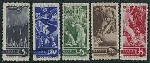 Soviet Union - 1935, Anti-War Propaganda, 5k-35k, complete set of five, full/large part of OG, NH (5k and 10k) or hinged, mostly VF, C.v. $639, Scott #546-50…