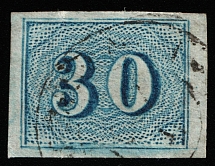 1854 30r Brazil, South America (Mi 20, Canceled, CV $80)
