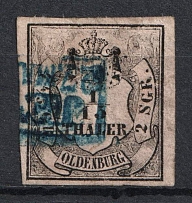 1852 1/15th Oldenburg, German States, Germany (Mi. 3 I, Used, CV $130)