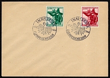 1944 Cover franked with Scott Nos. B278-9 the last day of the two week long Tyrolean Shooting Competition The special cancel depicts the Tyrolean eagle