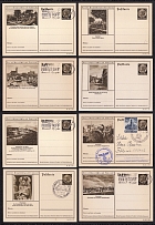 1939 Hindenburg, Third Reich, Germany, 8 Postal Cards
