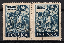1945 5zl Republic of Poland, Pair (Mi. 405, Full Set, Canceled, CV $50)