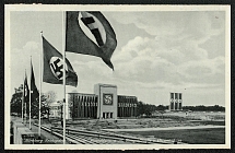 1939 Reich party rally of the NSDAP in Nuremberg. Reichsparteitag Grounds Luitpold Arena with Congress Hall and Platform of Honor