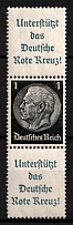 1940-41 1pf Third Reich, Germany, Se-tenant, Zusammendrucke (Mi. S 212, CV $60, MNH)