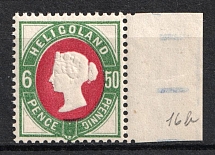 1875-90 6p Heligoland, German States, Germany (Mi. 16 b, Margin, CV $50, MNH)