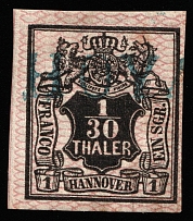 1856-57 1g Hannover, German States, Germany (Mi 10a, Canceled, CV $50)