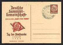 1938 'Stamp Day 1938', Propaganda Postcard, Third Reich Nazi Germany