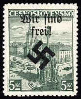1939 5k Moravia-Ostrava, Bohemia and Moravia, Germany Local Issue (Mi. 18, Type I, Signed, CV $170, MNH)