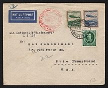 1936 (4 May) Germany, Hindenburg airship airmail cover from Frankfurt to Erie (United States), 1st flight to North America 'Frankfurt - Lakehurst' (Sieger 406 C)
