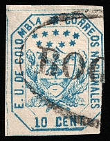 1863 10c Colombia, South America (Mi 19x, Canceled, CV $40)