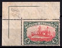 1914-19 5m New Guinea, German Colonies, Kaiser’s Yacht, Germany (Mi. 23, Corner Margins)