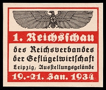 1934 'Association of Poultry Industry of the Reich', Swastika, Leipzig, Exhibition Grounds, Third Reich Propaganda, Cinderella, Nazi Germany