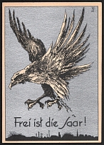 1934 'The Saar is free!', Propaganda Postcard, Third Reich Nazi Germany