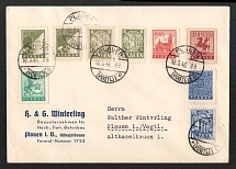 1946 (12 Mar) Plauen, Germany Local Post, Cover to Buchholz (Mi. 1 - 7, CV $500)