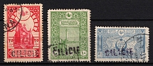 1919 Cilicia, French and British Occupations, Provisional Issue (Mi. 12, 13, 17, Type I, Canceled)