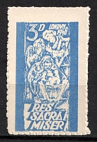 1948 3d 'Poor Shrines', London, Poland, Non-Postal Stamp