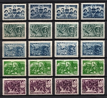 1944 Herous of the USSR, Soviet Union USSR (Varieties of Papers and Shades, Full Set, MNH)