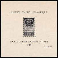 1946 Barletta - Trani, Polish II Corps in Italy, Poland, DP Camp, Displaced Persons Camp, Block (Wilhelm Bl. 2, CV $170, MNH)