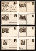 1941 Hitler, Third Reich, Germany, 8 Postal Cards