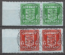1942 Germany Occupation of Guernsey Pairs (Full Set, CV 360, Cancelled)