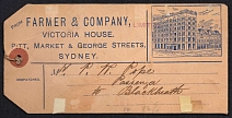 Farmer & Company, 'Victoria House', Sydney, Australia, Invoice, Stock of Cinderellas, Non-Postal Stamps, Labels, Advertising, Charity, Propaganda