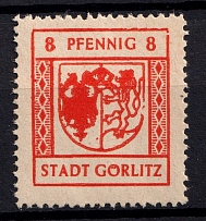 1945 8pf Gorlitz, Germany Local Post (Mi. 7 I, Broken Coat of Arms, CV $50, MNH)