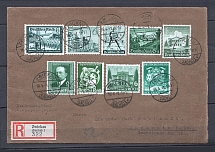 1941 Third Reich registered cover to Zwickau franking 9x 6 pf green stamps