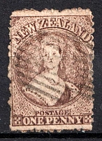 1871-72 1p New Zealand, British Colonies (Mi. 31 A, Canceled, CV $30)