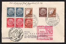 1939 (20 Aug) Zeppelins, Third Reich, Germany, Cover from Frankfurt Rhine-Main to Freiburg im Breisgau with Commemorative Postmark
