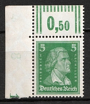 1927-28 5pf Weimar Republic, Germany (Mi. 387 WOR, Corner Margin, CV $30, MNH)