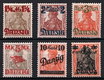 1920 Danzig, Germany (Mi. 41 - 46, Reprints, Type I - II, CV $60)