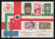 1939 (7 May) Fascist Nazi Propaganda Airmail Cover from Roma (Italy) to Hamburg (Germany) franked with a sets 'Famous Italians', 'Guglielmo Marconi (Telegraph Pioneer) Commemoration' and 'Birth Bimillenary of Augustus the Great'