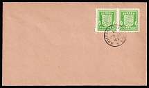 1942 (29 Jan) Jersey, German Occupation, Germany, FDC Cover from Jersey franked with pair of 0.5p (Mi. 1, CV $40)