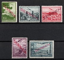 1941 Serbia, German Occupation, Germany, Airmail (Mi. 17 - 20, CV $90)