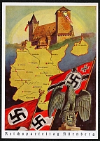 1939 Reich party rally of the NSDAP in Nuremberg. The Nuremberg Eagle and a Map. UNISSUED, PROBE on Painting Canvas