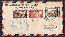 1933 (29 May) Italy, Graf Zeppelin airship airmail cover from Rome to Washington (United States), Flight to Italy 'Rome - Friedrichshafen' (Sieger 205 B, CV $240)