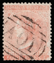 1860 4p Jamaica, British Colonies (SG 4, Canceled, CV $80)