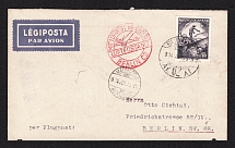 1934 (28 Sep) Hungary Airmail cover from Budapest to Berlin (Germany) with red Berlin airmail postmark