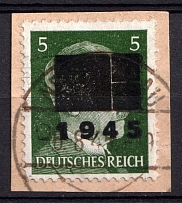 1945 5pf Netzschkau-Reichenbach (Saxony), Germany Local Post (Mi. 4 II b, Signed, Canceled, CV $60)