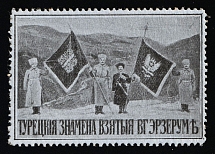 1915 Turkish Flags Banners Taken in Erzurum, Russian Empire Cinderella, Russia