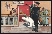 1914-18 'German dressages' WWI European Caricature Propaganda Postcard, Europe