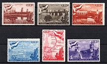 1947 100th Anniversary of the Moscow - Volga Canal, Soviet Union, USSR (Full Set, MNH)