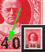 1934 40c Vatican (Mi. 39, BROKEN '4')