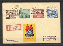 1940 Third Reich special registered cover with full set stamps Leipzig fair