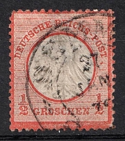 1872 1/2gr German Empire, Germany (Mi. 3, Canceled, CV $70)