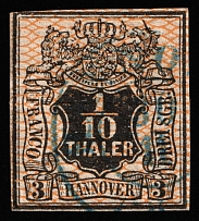 1856-57 3g Hannover, German States, Germany (Mi 12, Canceled, CV $80)