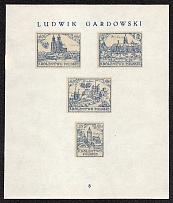 1918 Kingdom of Poland Resurrection, First Definitive Issue Essays, Proofs (Sheet #8, Artist Ludwik Gardowski, MNH)